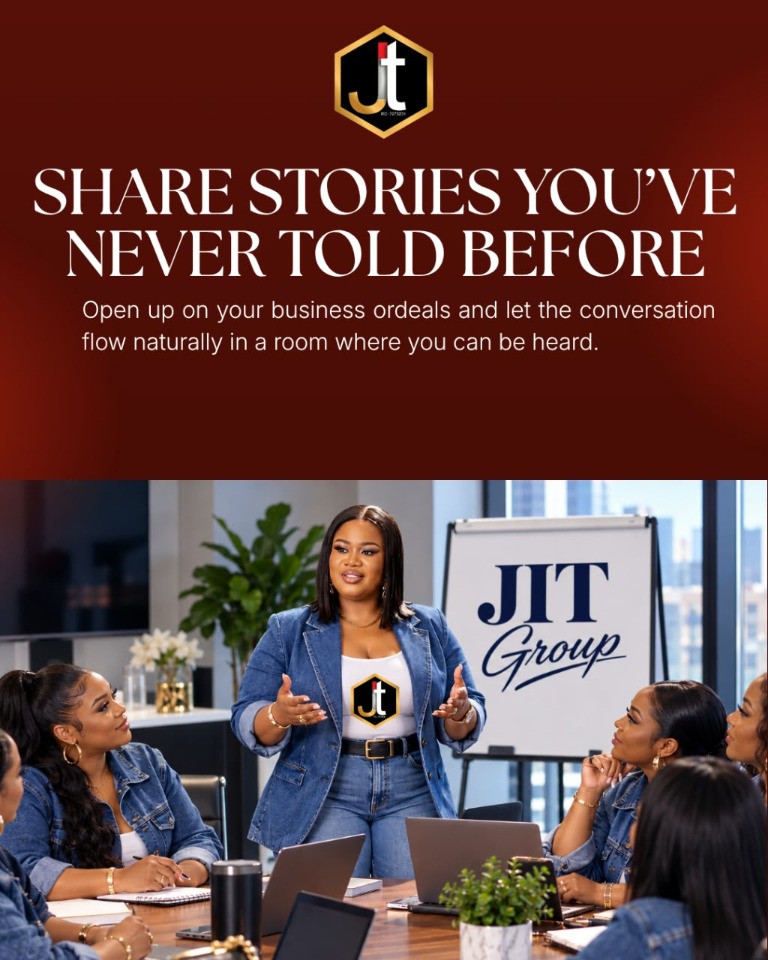 Event poster inviting the Team 1000 community to share stories and business experiences.